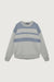 Striped detail sweater in light beige grey blue — main image