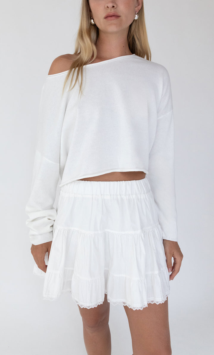 OFF THE SHOULDER TOP in Cream — alternate angle