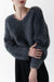 Fuzzy metallic tinsel sweater in medium grey — main image