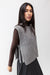 Sleeveless cable-knit vest with ties in medium heather grey — main image