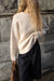 Chunky knit crewneck sweater in oatmeal — main image
