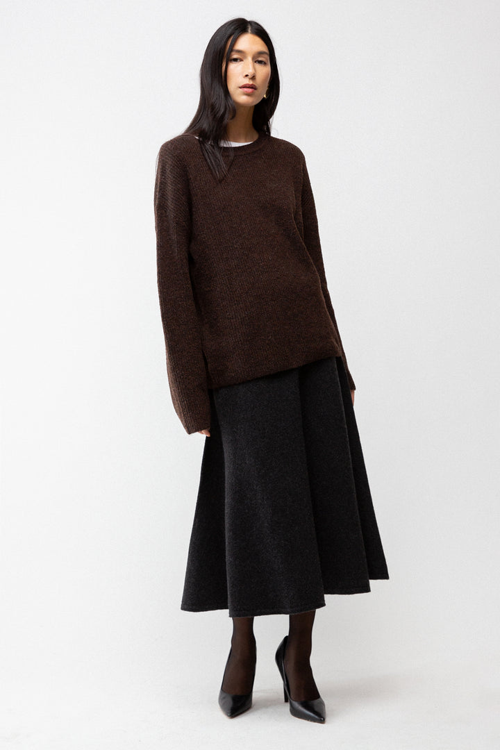 OVERSIZED CREWNECK SWEATER in Java — alternate angle