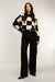 Rib-knit checkered sweater in black fog check — main image