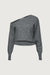 Off shoulder sweater in medium heather grey — main image