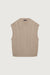 Cable knit sweater vest in simply taupe — main image