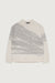 Paint brush effect crewneck sweater in cream grey — main image