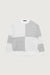 Large checkered sweater in white heather light grey — main image