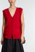Button front sweater vest in cherry — main image