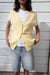 Button front sweater vest in flan — main image