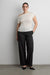 Asymmetrical off the shoulder cap sleeve sweater in cream — main image