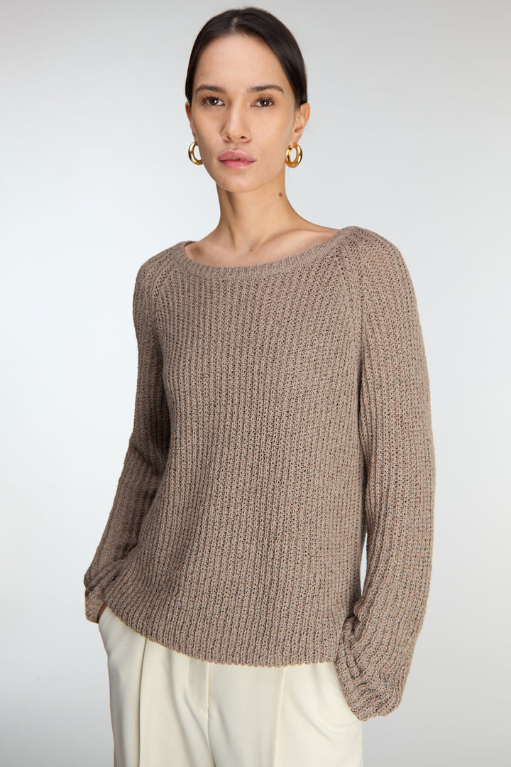 LOOSE KNIT SWEATER in Brindle — alternate angle