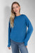 Blue crewneck sweater in imperial blue — main image