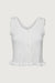 Cropped scalloped knit tank in cream — main image