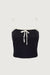 Contrast stitch knit tank in black — main image