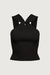 Twist front tank top in black — main image