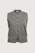 Knit mockneck button up vest in medium heather grey — main image