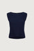 High neckline knit tank in navy blue — main image