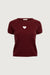 Short sleeve sweater in burgundy — main image