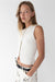 Sleeveless knit vest with buttons in cream — main image