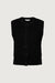 Mohair knit button front sweater vest in black — main image