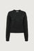 Cropped crewneck sweater in charcoal — main image