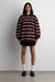 Striped long sleeve polo sweater in wine stripe — main image