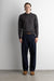 Classic fitted embroidered sweater in charcoal — main image