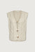 Cable knit vest with toggles in oatmeal — main image