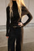 Layered knit top shawl set in black — main image