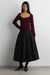 Button front square neck sweater in wine — main image