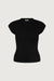 Knit mockneck top in black — main image