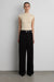 Knit mockneck top in fog — main image
