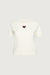 Short sleeve heart sweater in cream — main image