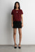 Short sleeve heart sweater in wine — main image