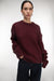 Oversized wool-blend sweater in burgundy — main image