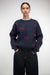 Bow pattern sweater in navy — main image
