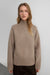 Soft brushed turtleneck sweater in heather taupe — main image