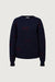 Bow jacquard knit sweater in baritone blue wine — main image