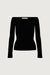 Ribbed off the shoulder top in black — main image