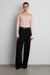 Ribbed off the shoulder top in peach pink — main image