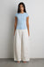 Cap sleeve button front sweater in skyride — main image