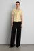Short sleeve sweater with tied front effect in flan — main image
