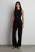 Boat neck tank top in black — main image