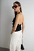 Knit cowl neck halter top in black — main image