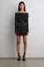 Draped off shoulder sweater in charcoal — main image