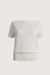 Linen blend short sleeve sweater in cream — main image