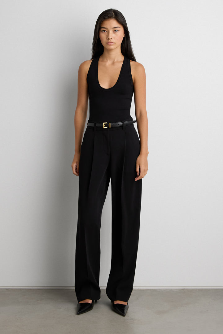 KNIT FORM RACERBACK TANK TOP in Black — alternate angle