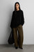 100% cotton crewneck sweater in black — main image