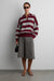 Striped rugby polo sweater in syrah grey stripe — main image