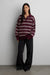 Striped polo sweater in wine stripe — main image